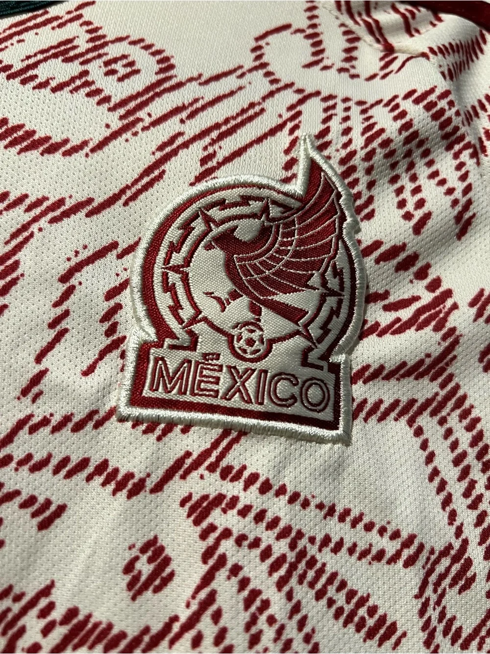 Mexico kids White & Maroon Graphic Soccer Jersey